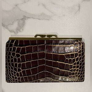 ]Abas] Alligator Leather Clutch Wallet